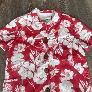 XS California Cowboy High Water Shirt in Red Hawaiian